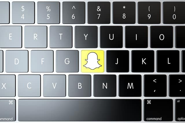 Snapchat pixel or snappixel inside MAC pro book laptop keyboard